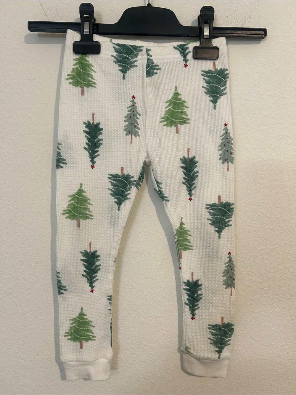 Carter's White Holiday Tree Print Pajama Set with Green Trees